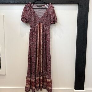 Versona Floral Burgundy Maxi Dress